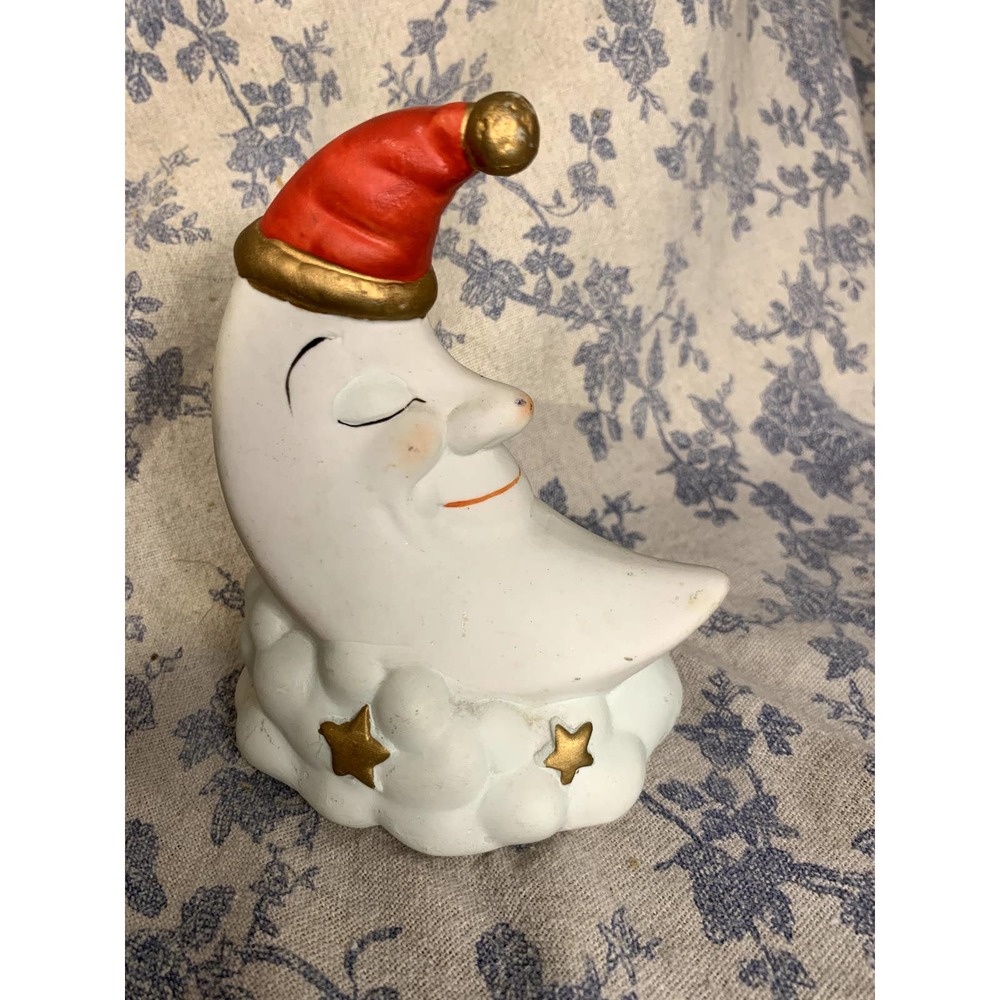 Vintage Porcelain Sleeping Moon Figurine
